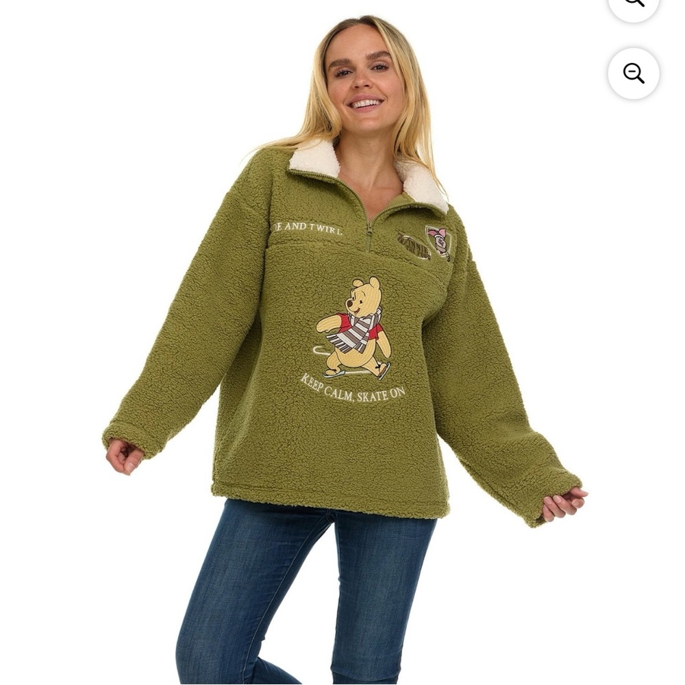 NEW Disney Winnie the Pooh Women’s Winter Sherpa Sweater - Picture 6 of 13